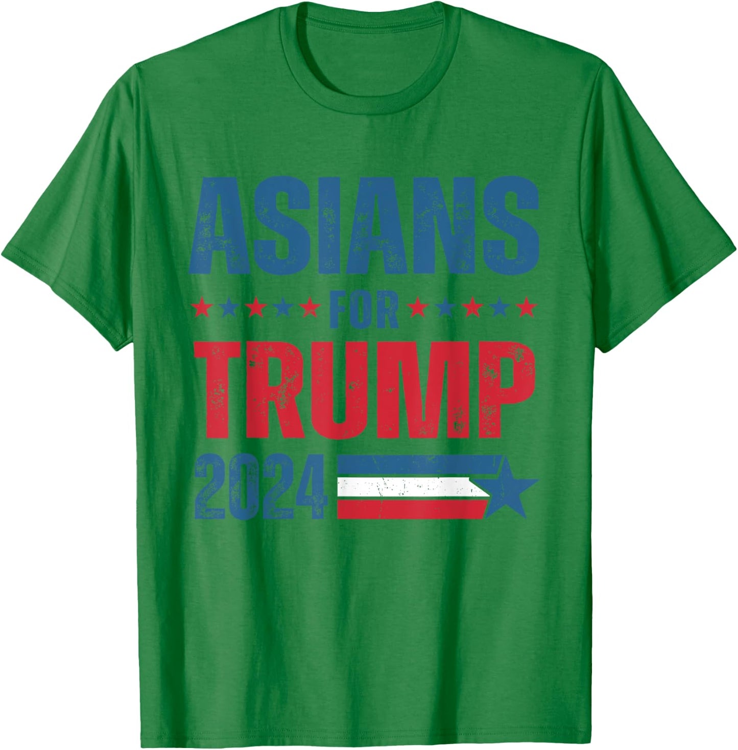 Asians For Trump 2024 Respublican US Flag T-Shirt - T-Shirt | Irish Green