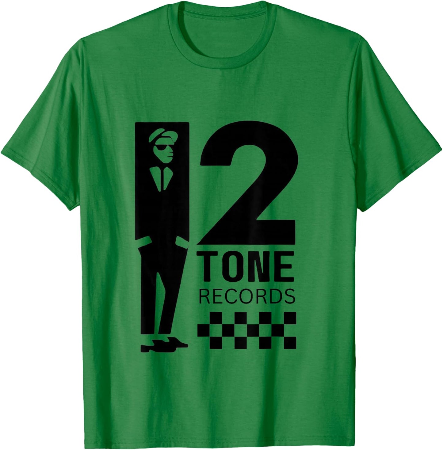 Two Tone Ska Music Checkerboard T-Shirt - T-Shirt | Irish Green