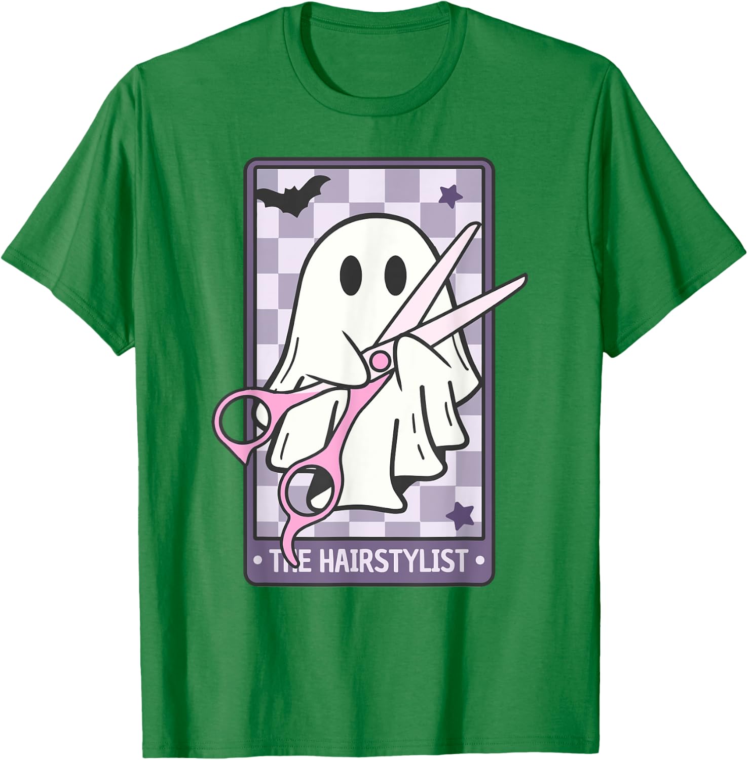 The Hairstylist Tarort Cute Cosmetologist Ghost Halloween T-Shirt - T-Shirt | Irish Green