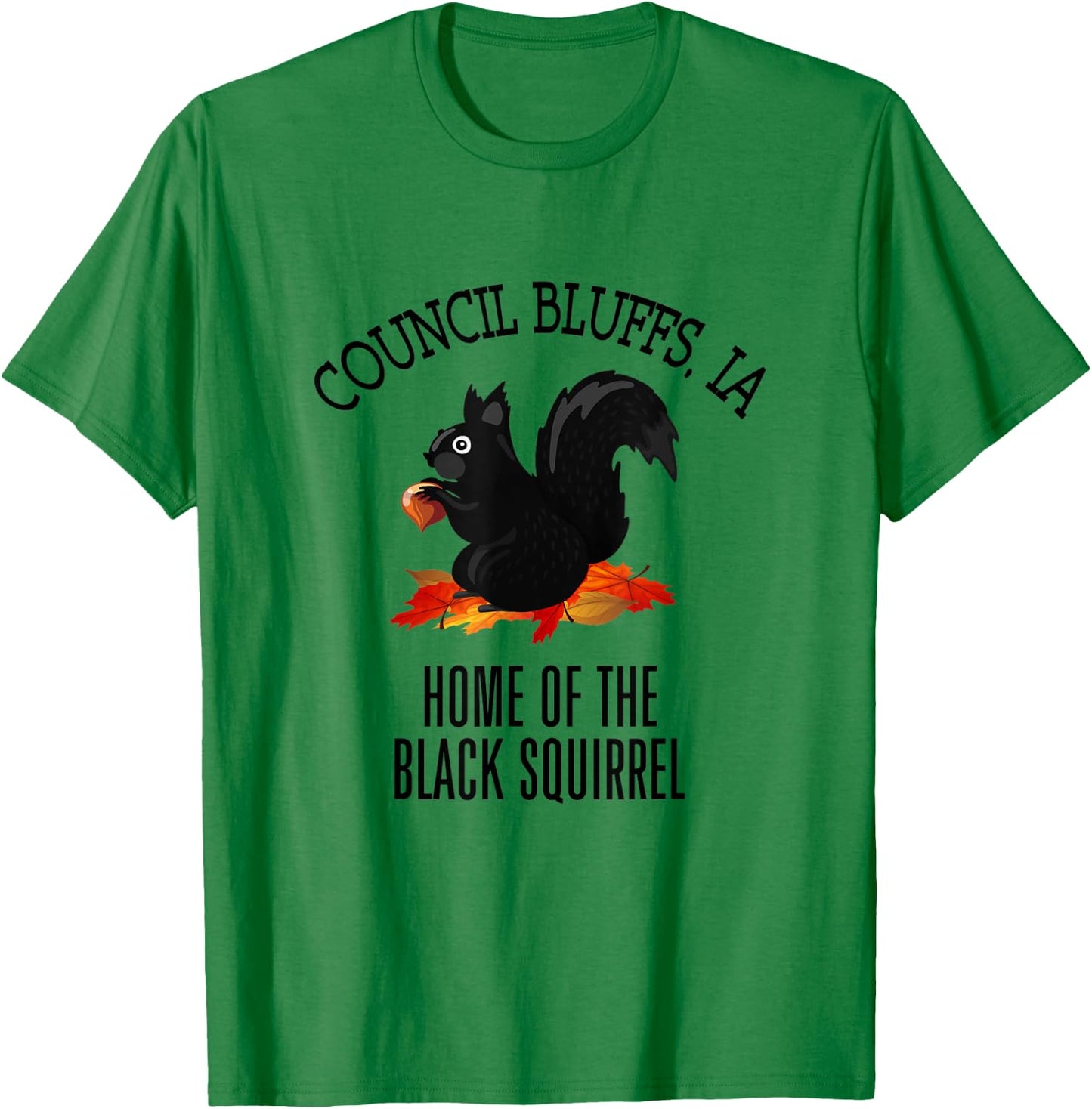Council Bluffs Home of the Black Squirrel T-Shirt - T-Shirt | Irish Green