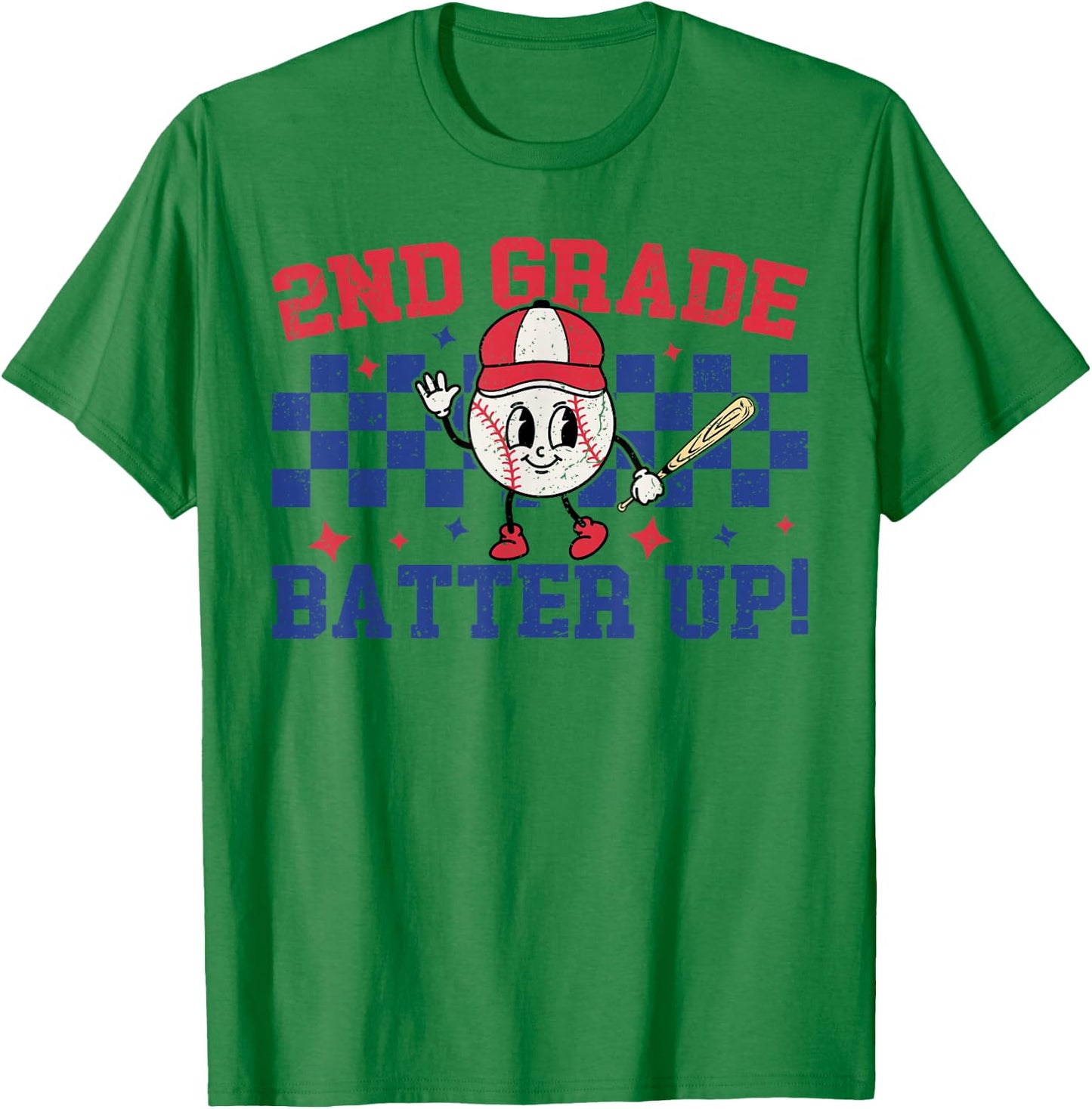 2nd Grade Batter Up Back To School Baseball Teacher Kids T-Shirt - T-Shirt | Irish Green