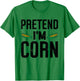 Pretend I'm A Corn Funny Lazy Easy Halloween Costume T-Shirt - T-Shirt | Irish Green