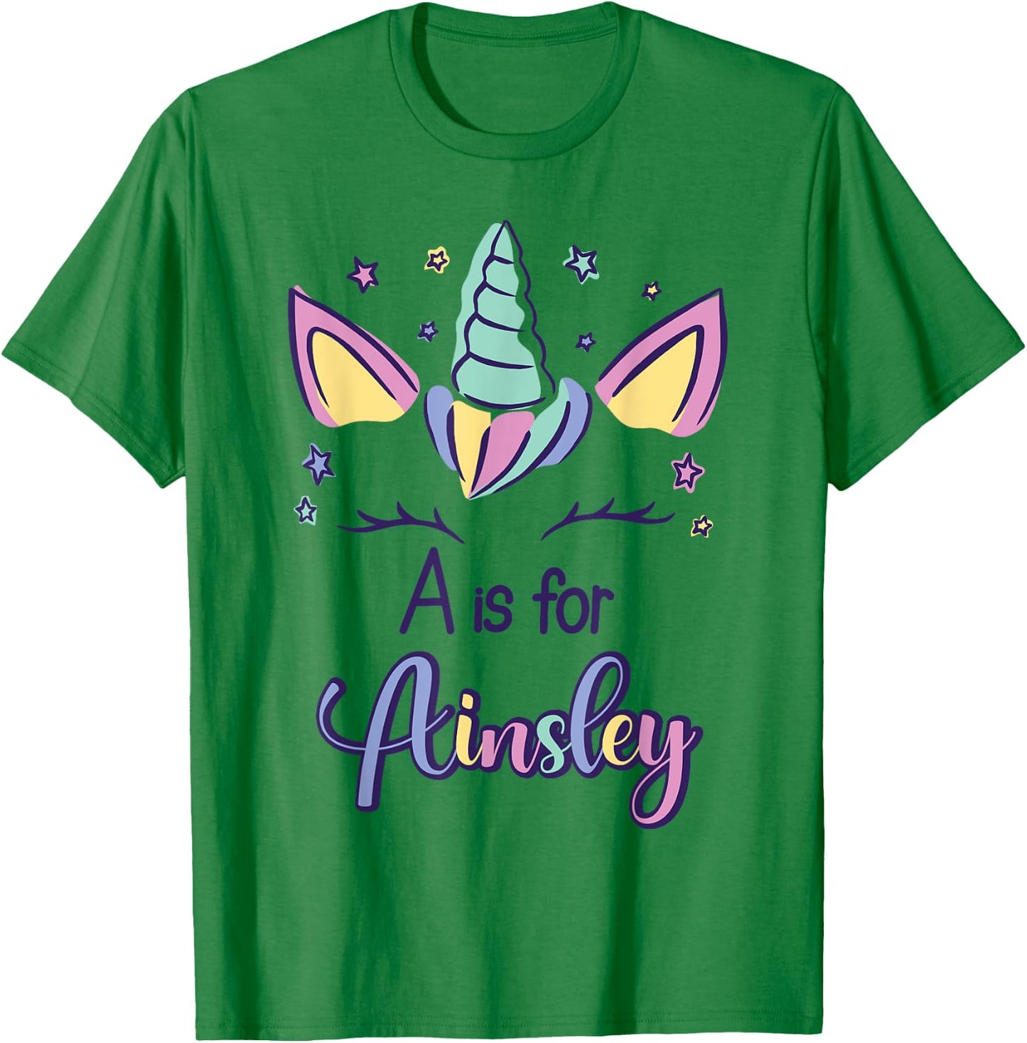 First Name Ainsley Personalized A Is For Ainsley T-Shirt - T-Shirt | Irish Green