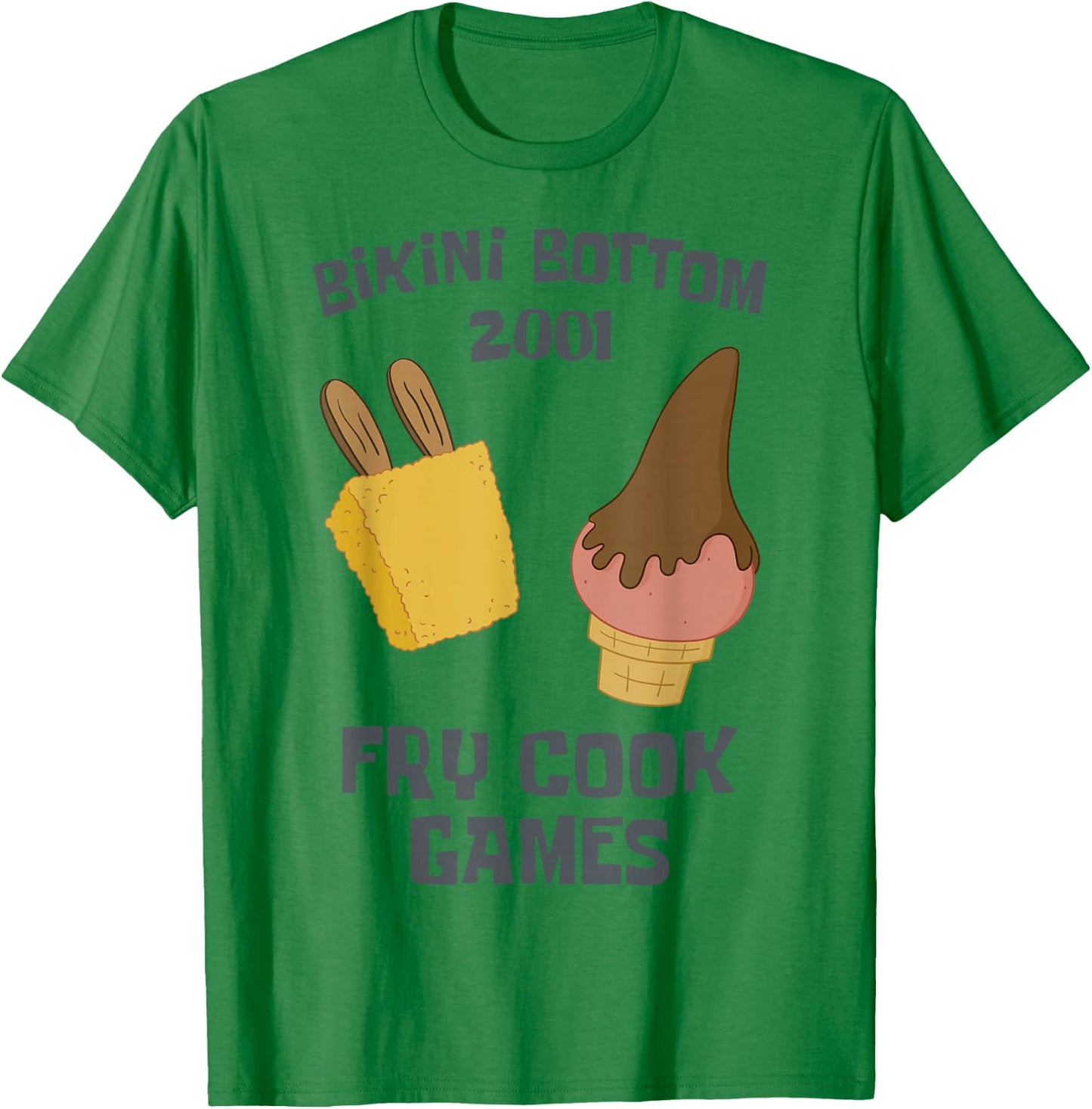 SpongeBob SquarePants Bikini Bottom 2001 Fry Cook Games T-Shirt - T-Shirt | Irish Green