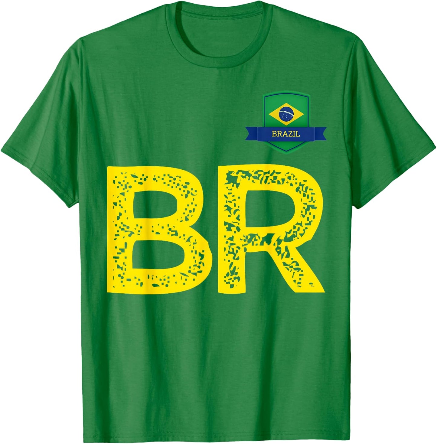 Brazil Human Flag Letter B and Letter R Brazil T-Shirt - T-Shirt | Irish Green