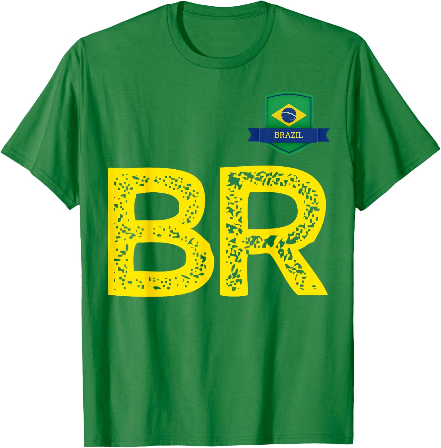 Brazil Human Flag Letter B and Letter R Brazil T-Shirt - T-Shirt | Irish Green
