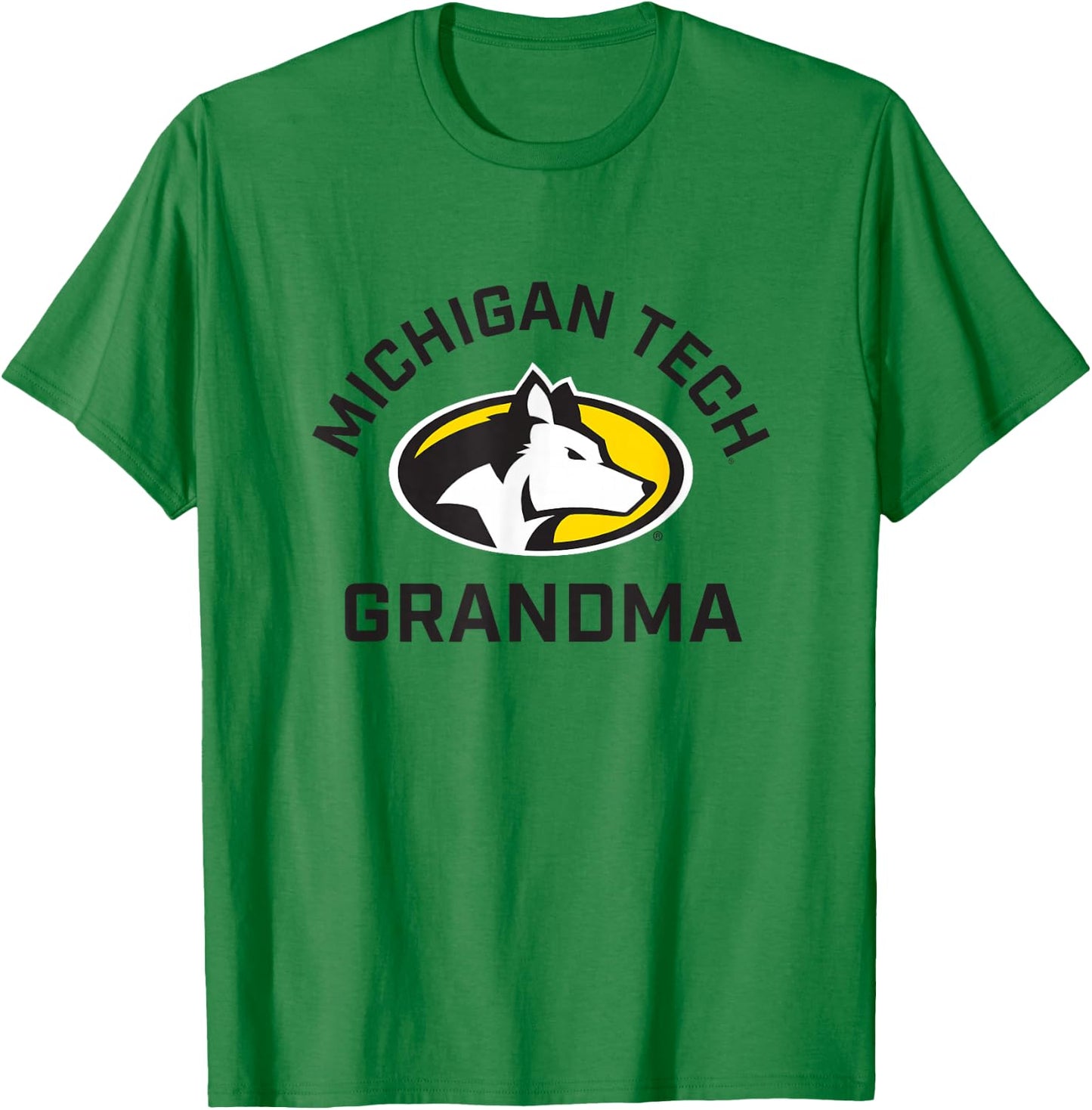 Michigan Tech Huskies Arched Grandma T-Shirt - T-Shirt | Irish Green