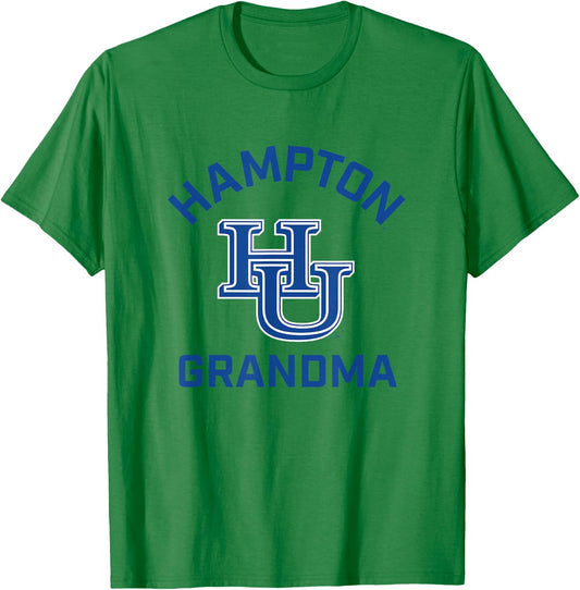 Hampton University Pirates Arched Grandma T-Shirt - T-Shirt | Irish Green