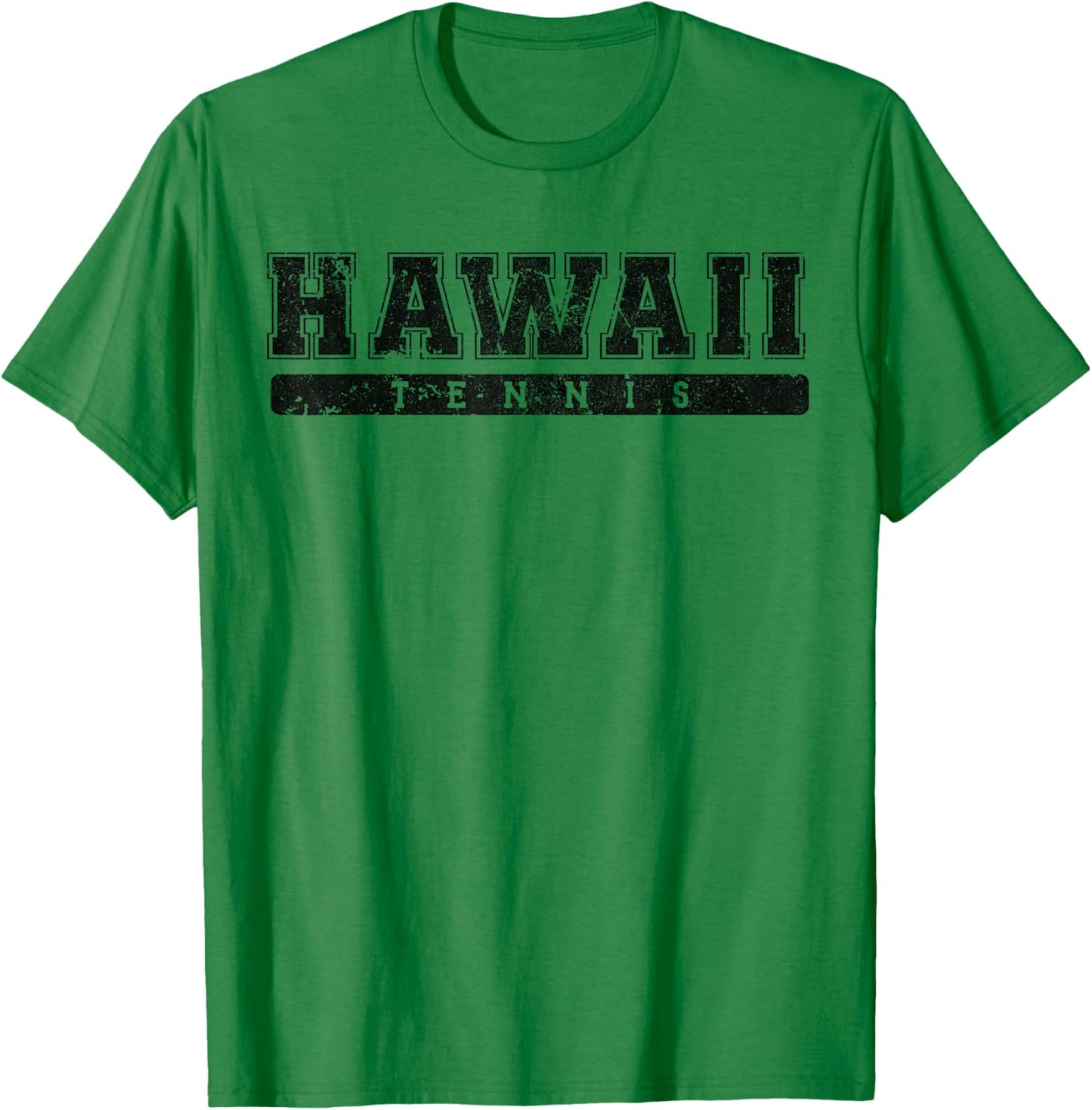 Hawaii Tennis Black Vintage Text T-Shirt - T-Shirt | Irish Green