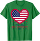 250th Anniversary USA American Flag Heart 250 Years America T-Shirt - T-Shirt | Irish Green