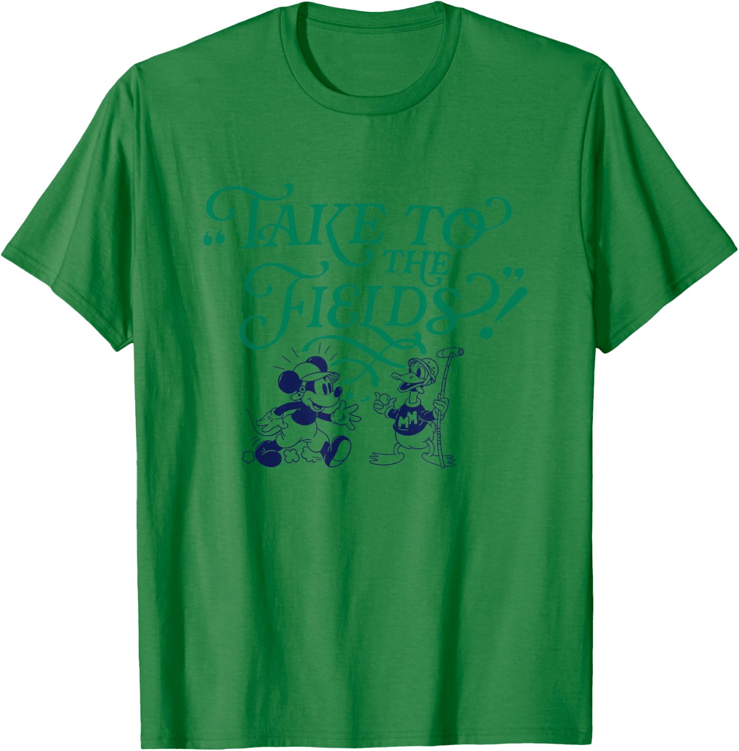 Disney Mickey And Friends Take To The Friends Retro Big Logo T-Shirt - T-Shirt | Irish Green