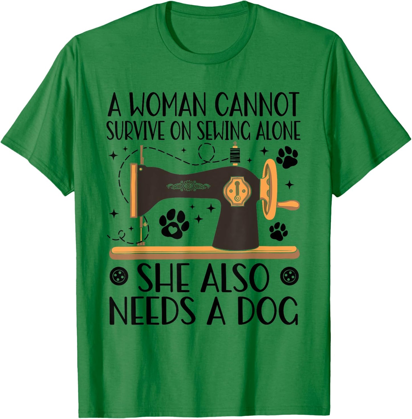 Funny Sewing Dog Lover Quilting Fabric Tailor Sewer Quilter Women Kids T-Shirt - T-Shirt | Irish Green
