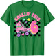 Rolling Into 6 Years Old Skater Groovy Birthday Girls Kids T-Shirt - T-Shirt | Irish Green
