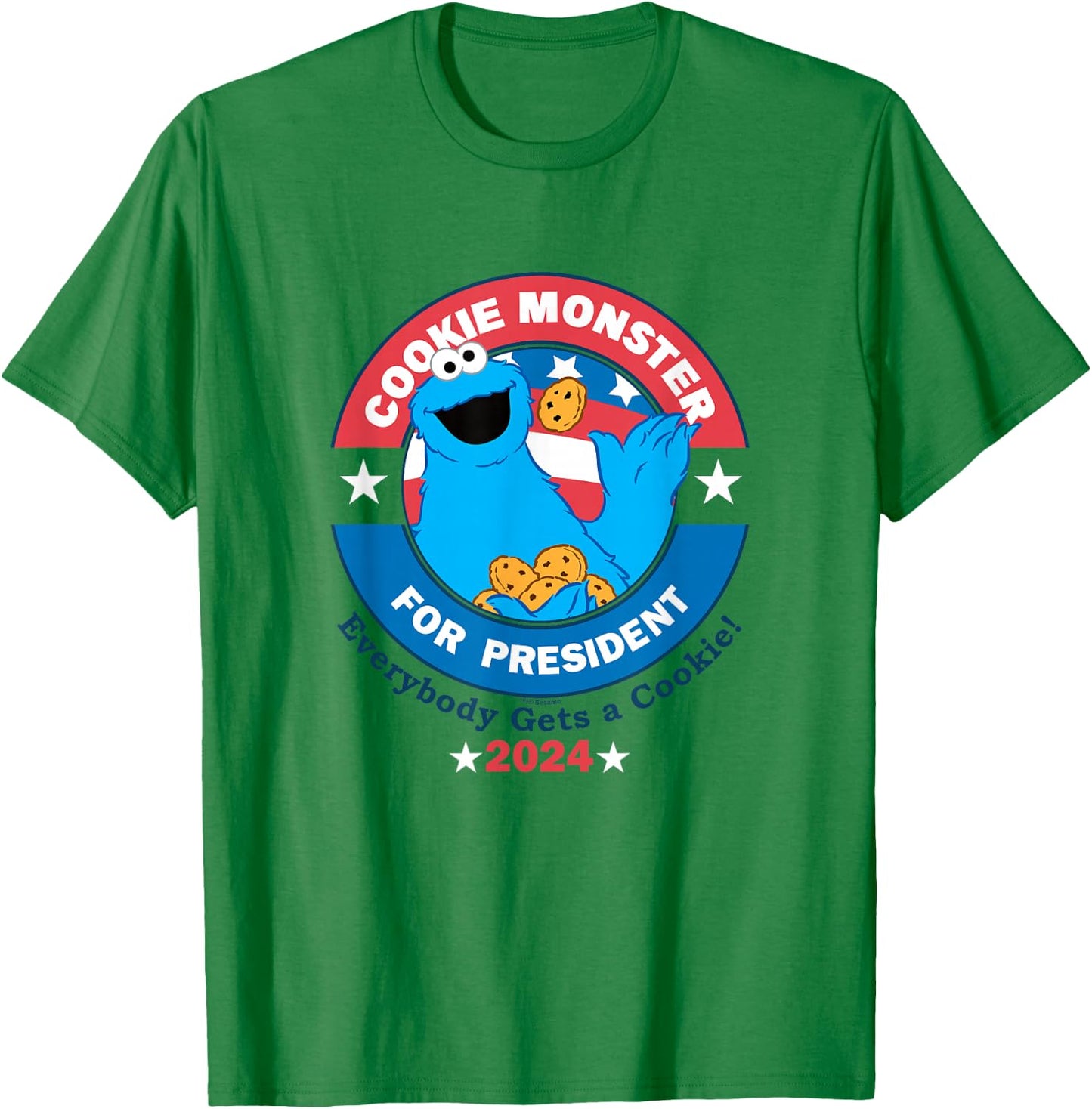 Sesame Street Cookie Monster for President T-Shirt - T-Shirt | Irish Green