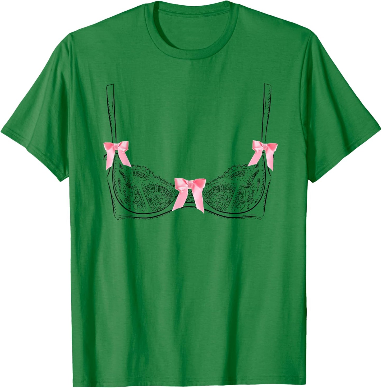 Graphic Lingerie Bra T-Shirt - T-Shirt | Irish Green