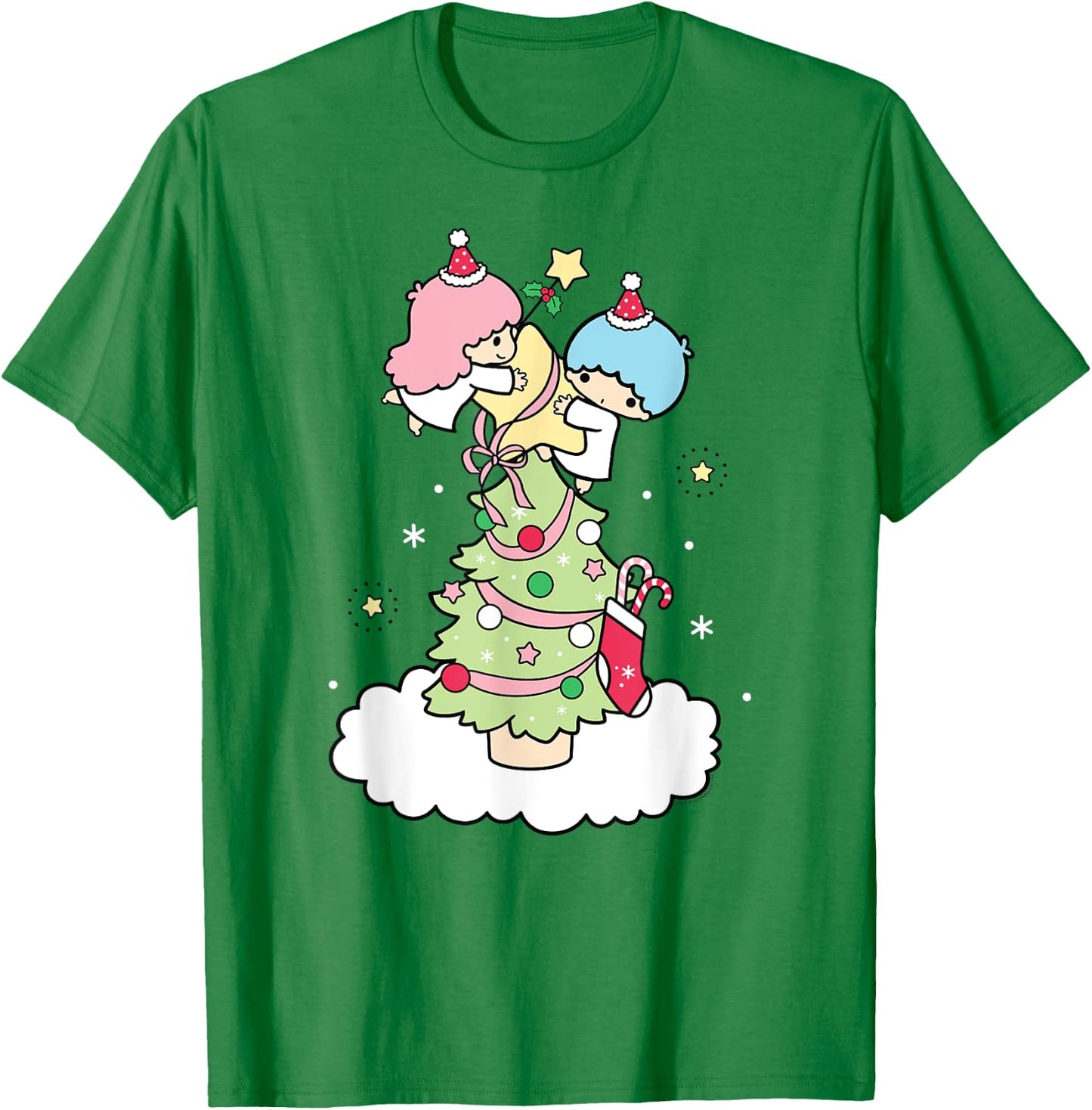 Little Twin Stars Christmas Tree T-Shirt - T-Shirt | Irish Green