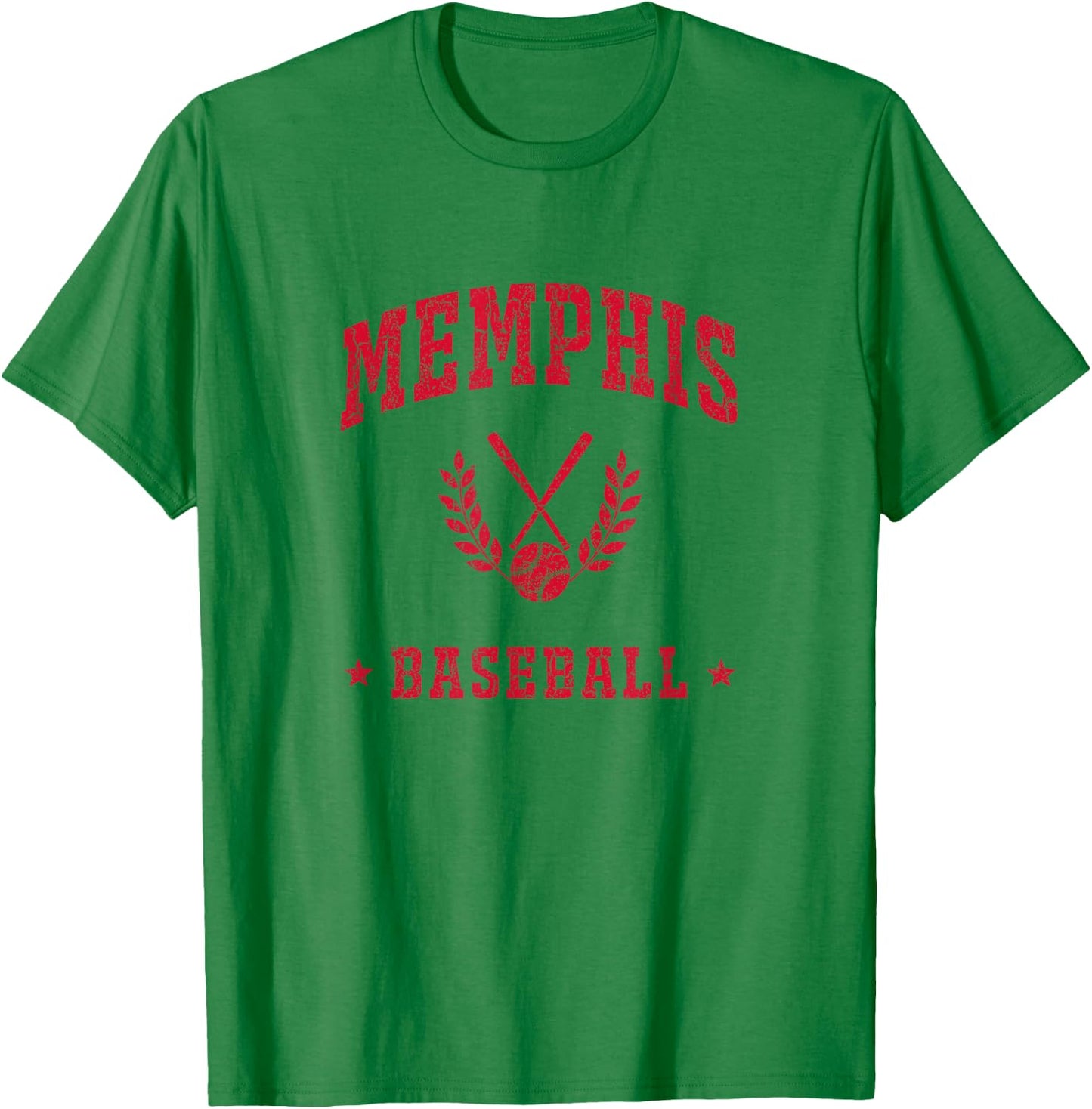 Memphis Baseball Vintage Gameday Retro Baseball Lover T-Shirt - T-Shirt | Irish Green