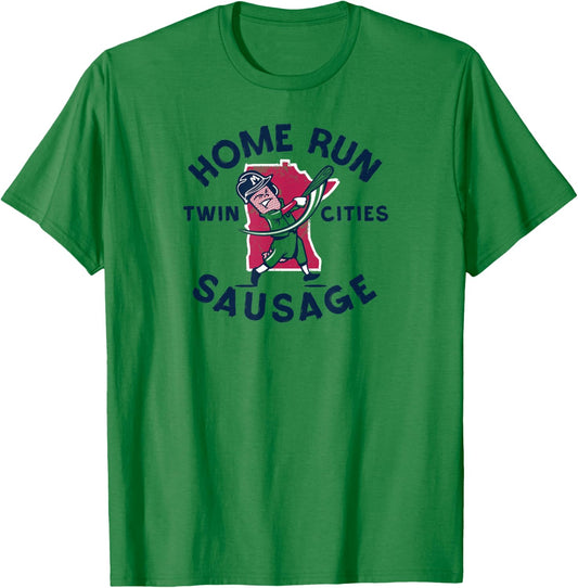 Home Run Sausage (Gray) - Minnesota Baseball T-Shirt - T-Shirt | Irish Green