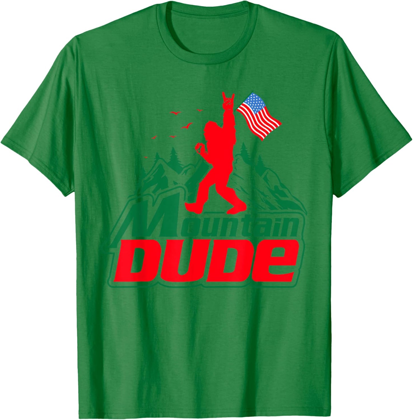 Mountain Dude Funny Bigfoot Sasquatch Hiking Gifts Men Women T-Shirt - T-Shirt | Irish Green