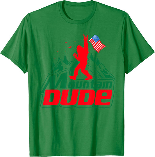 Mountain Dude Funny Bigfoot Sasquatch Hiking Gifts Men Women T-Shirt - T-Shirt | Irish Green