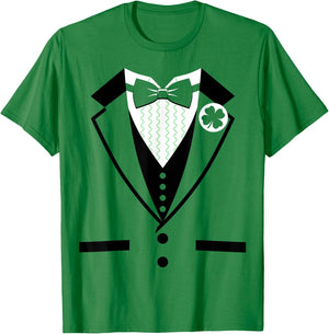 Leprechaun Costume Tuxedo Funny St. Patrick's Day T-Shirt - T-Shirt | Irish Green