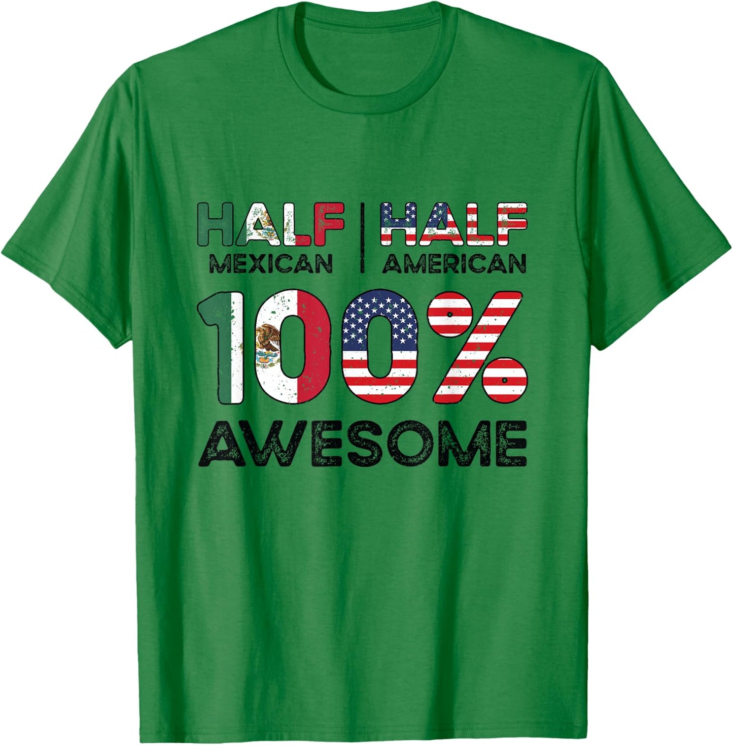 Mexican American Patriot USA Grown Mexico US Flag T-Shirt - T-Shirt | Irish Green