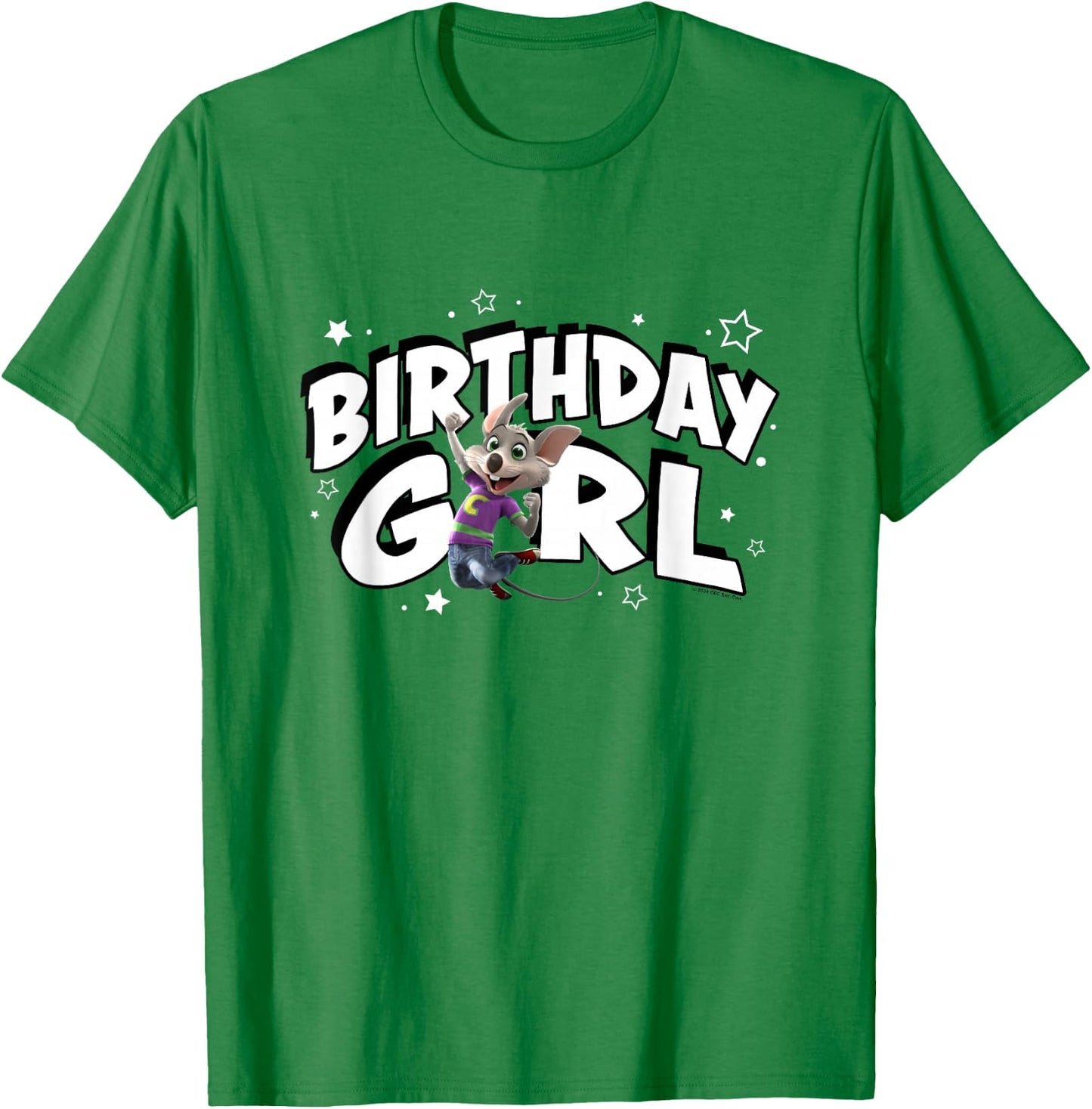 Chuck E. Cheese Birthday Girl Celebration Chuck Logo T-Shirt - T-Shirt | Irish Green