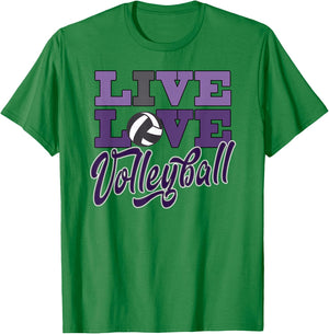 Purple Volleyball Love Shades of Purple Teen Practice T-Shirt - T-Shirt | Irish Green