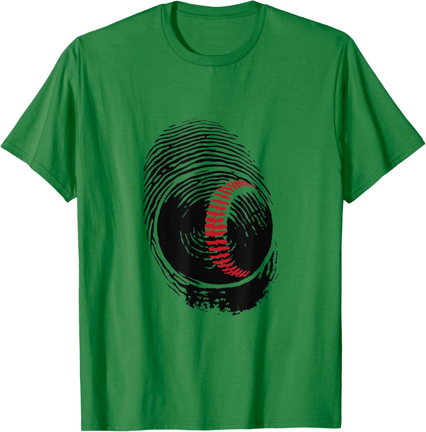 Baseball Fingerprint Cool Baseball Fan and Player Graphic T-Shirt - T-Shirt | Irish Green