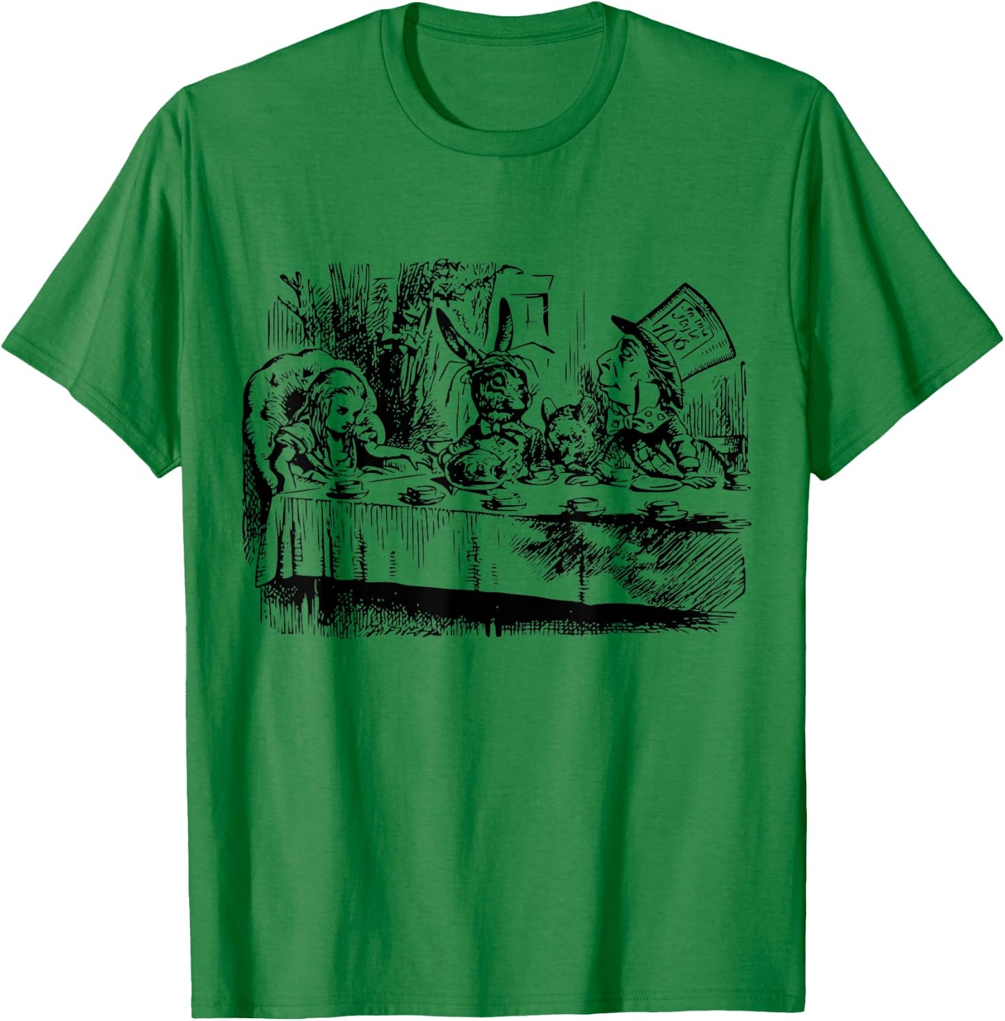 Alice in Wonderland White Rabbit Shirt Mad Hatter T-Shirt - T-Shirt | Irish Green