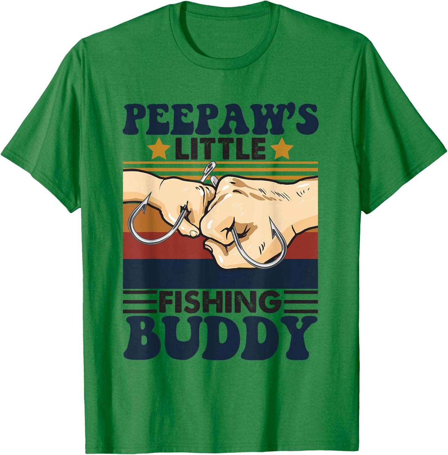 Peepaw's Little Fishing Buddy Funny Fishing Partner T-Shirt - T-Shirt | Irish Green