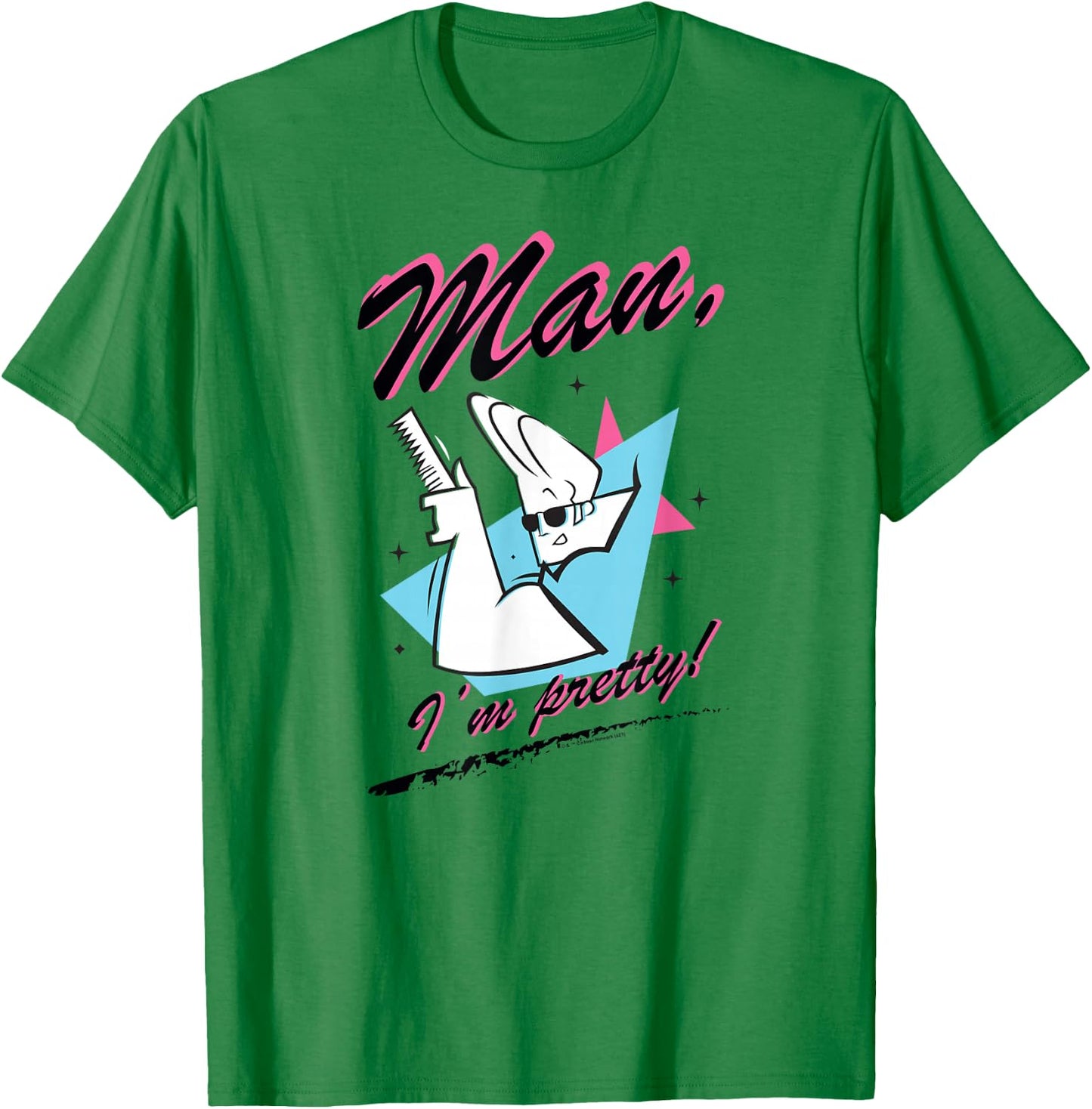 Johnny Bravo Man, I'm Pretty! T-Shirt - T-Shirt | Irish Green
