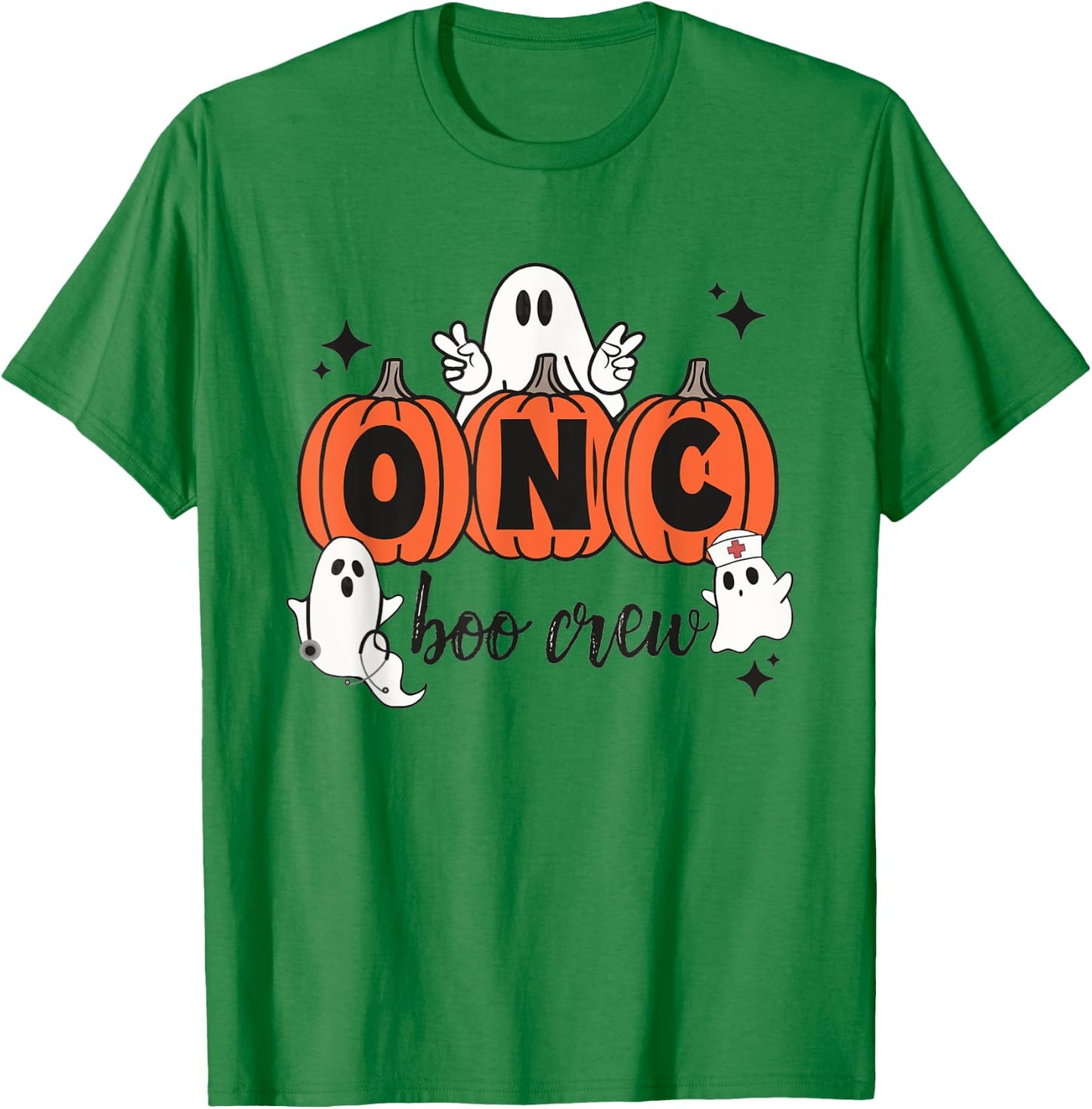 ONC Boo Crew Halloween Ghosts Pumpkin Spooky Oncology Crew T-Shirt - T-Shirt | Irish Green