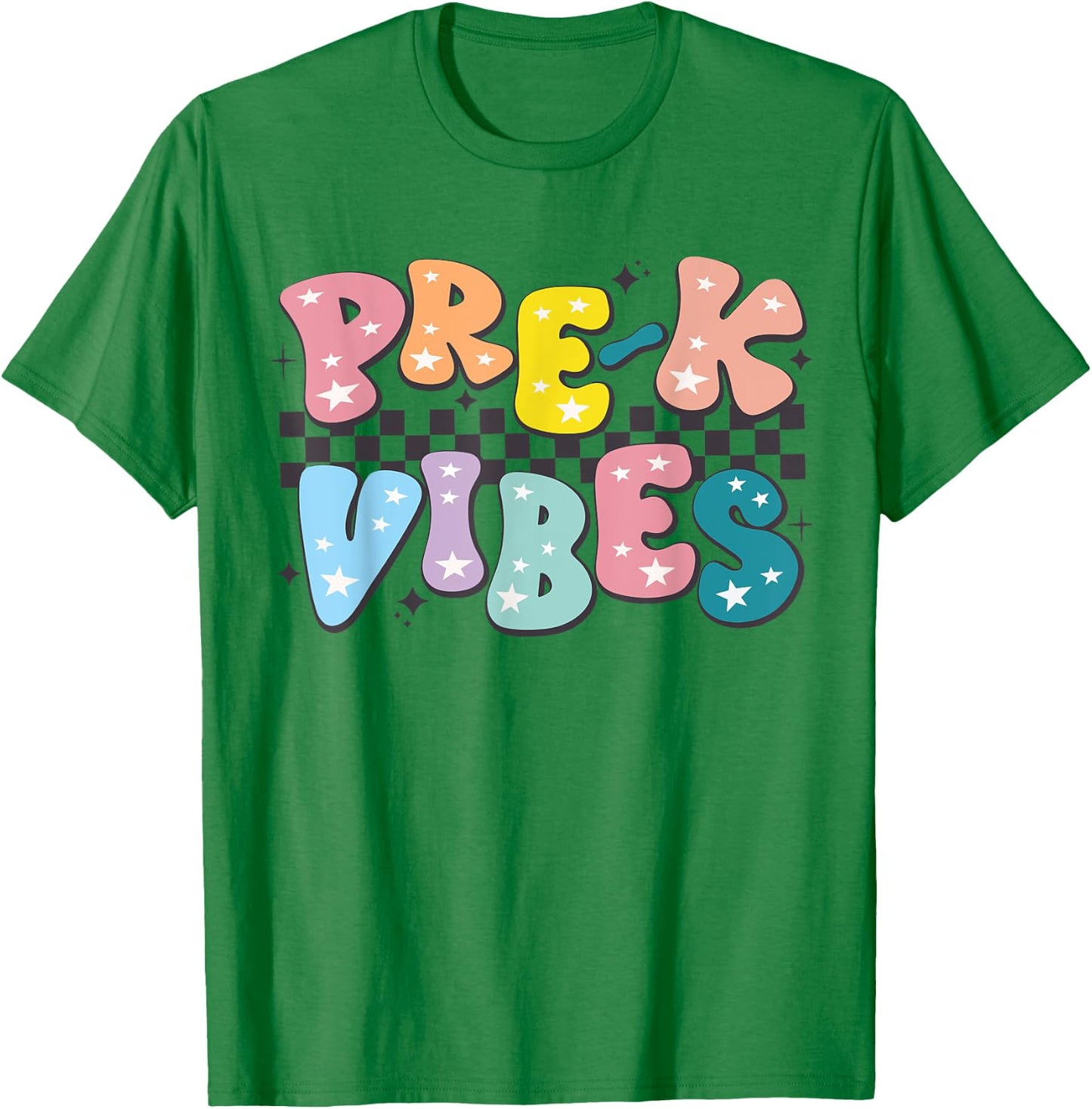 Pre-K Vibes Back To School Teachers Student Hello Pre-K Team Men Women Girls Kids T-Shirt - T-Shirt | Irish Green