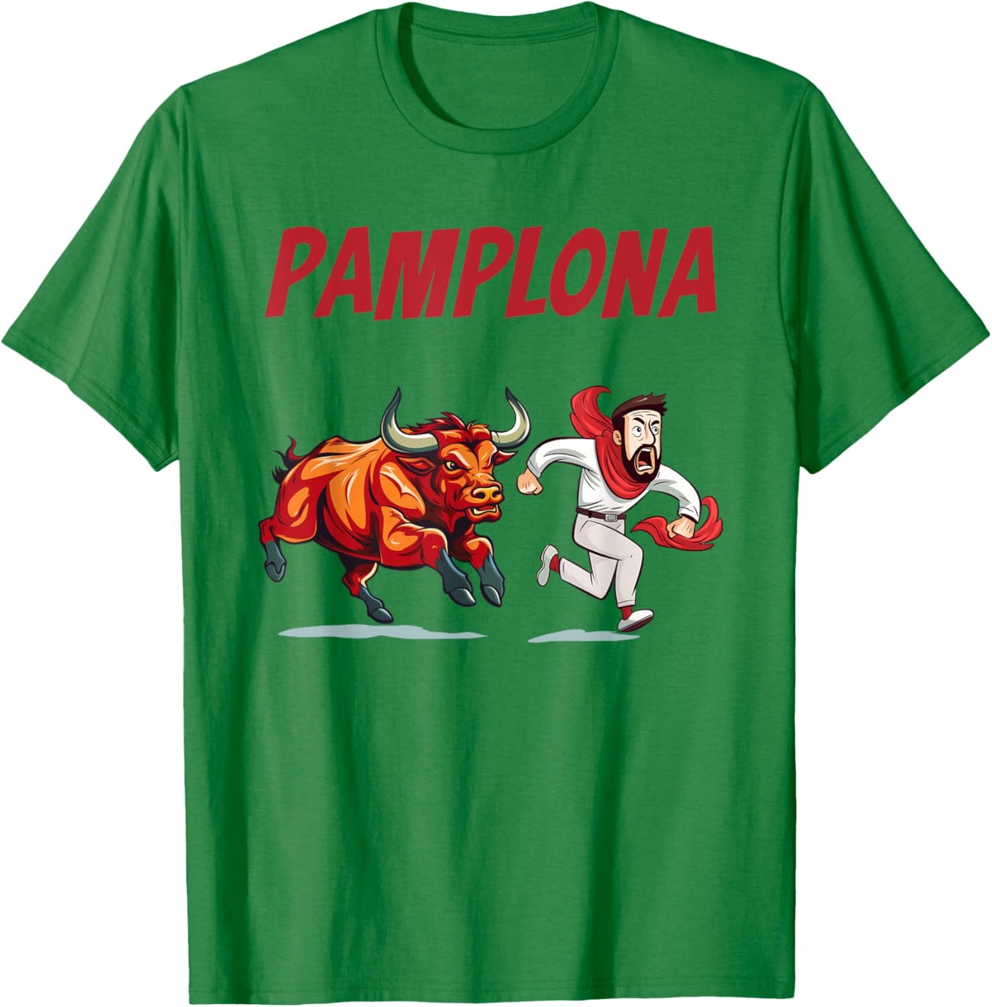 Parody Pamplona Bull Running T-Shirt - T-Shirt | Irish Green