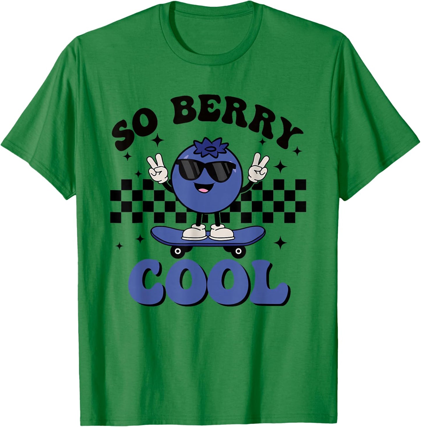 Groovy So Berry Cool Fruit Lover Blueberry Season For Kids T-Shirt - T-Shirt | Irish Green