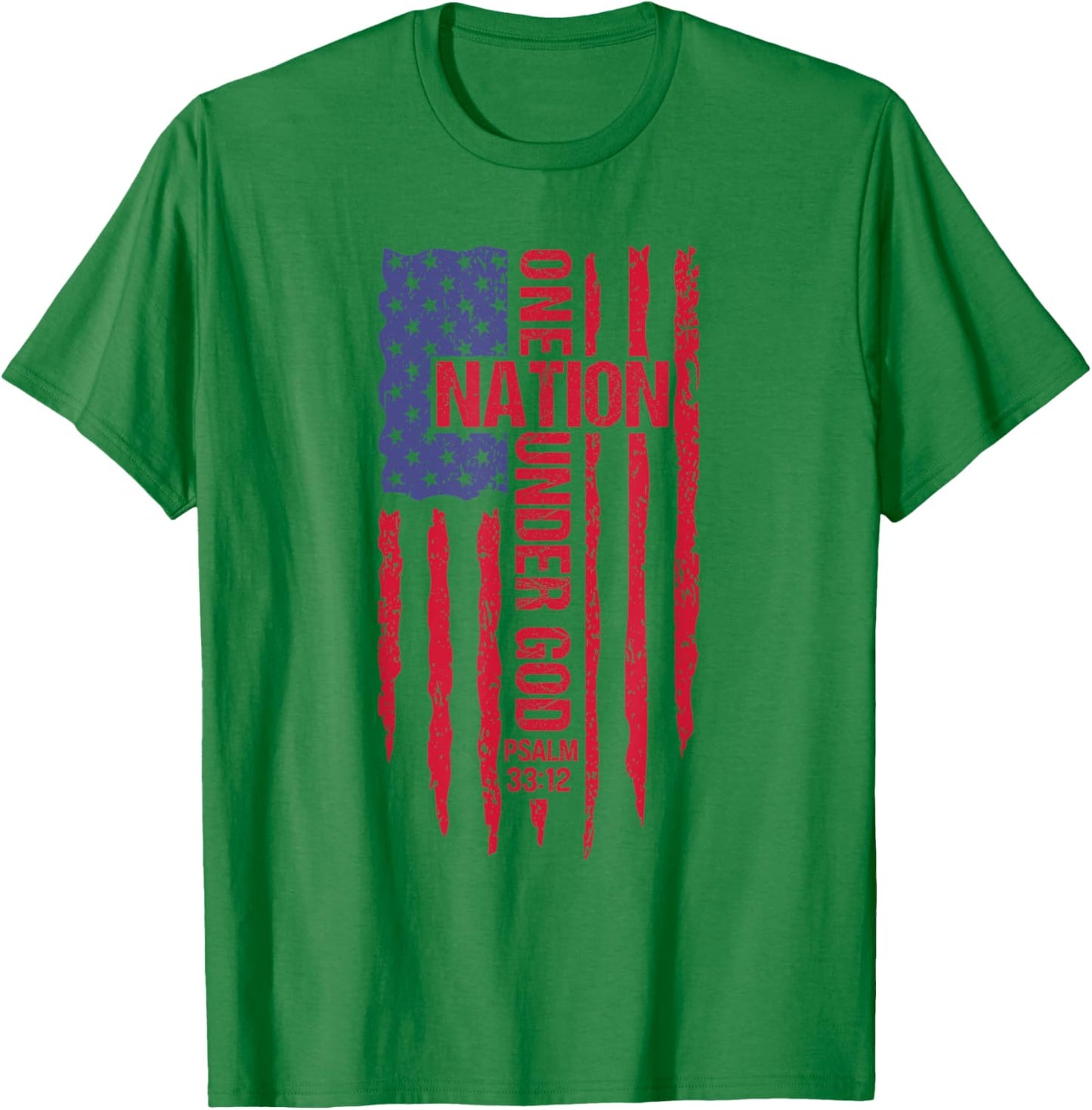 One Nation Under God American Flag Patriotic Christian T-Shirt - T-Shirt | Irish Green