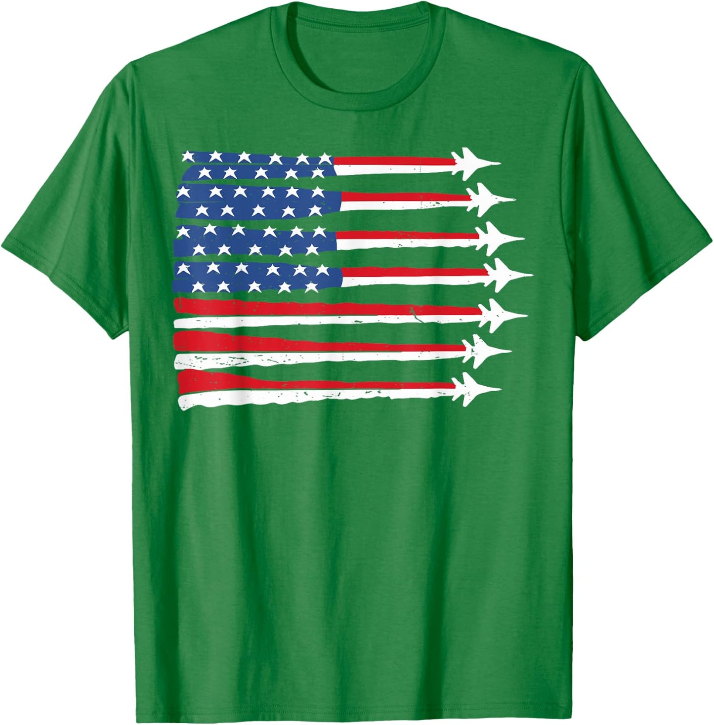 4th of July USA Flag Fighter Jet Patriotic Baby Boy Toddler T-Shirt - T-Shirt | Irish Green