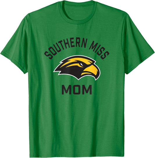 University of Southern Mississippi Golden Eagles Arched Mom T-Shirt - T-Shirt | Irish Green