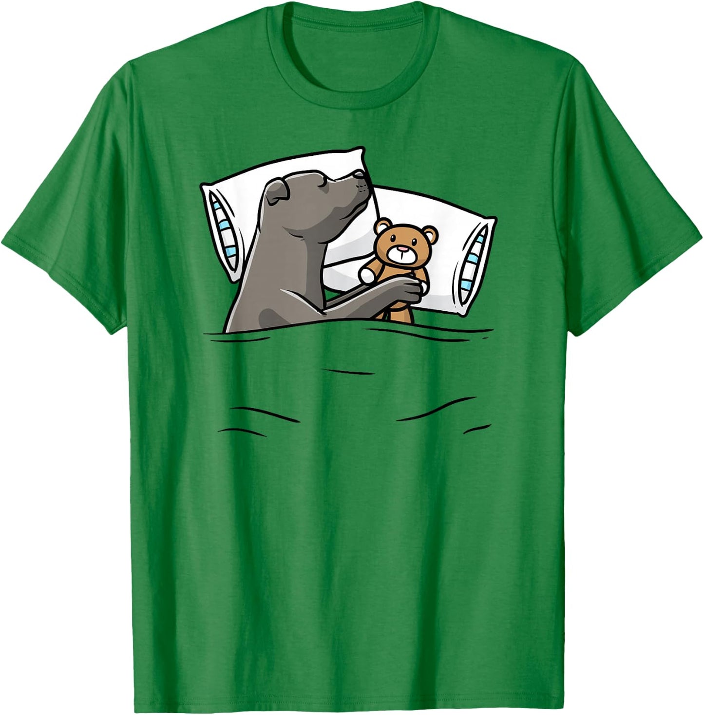 Sleeping Staffordshire Bull Terrier Dog Staffy Women Girls Kids T-Shirt - T-Shirt | Irish Green