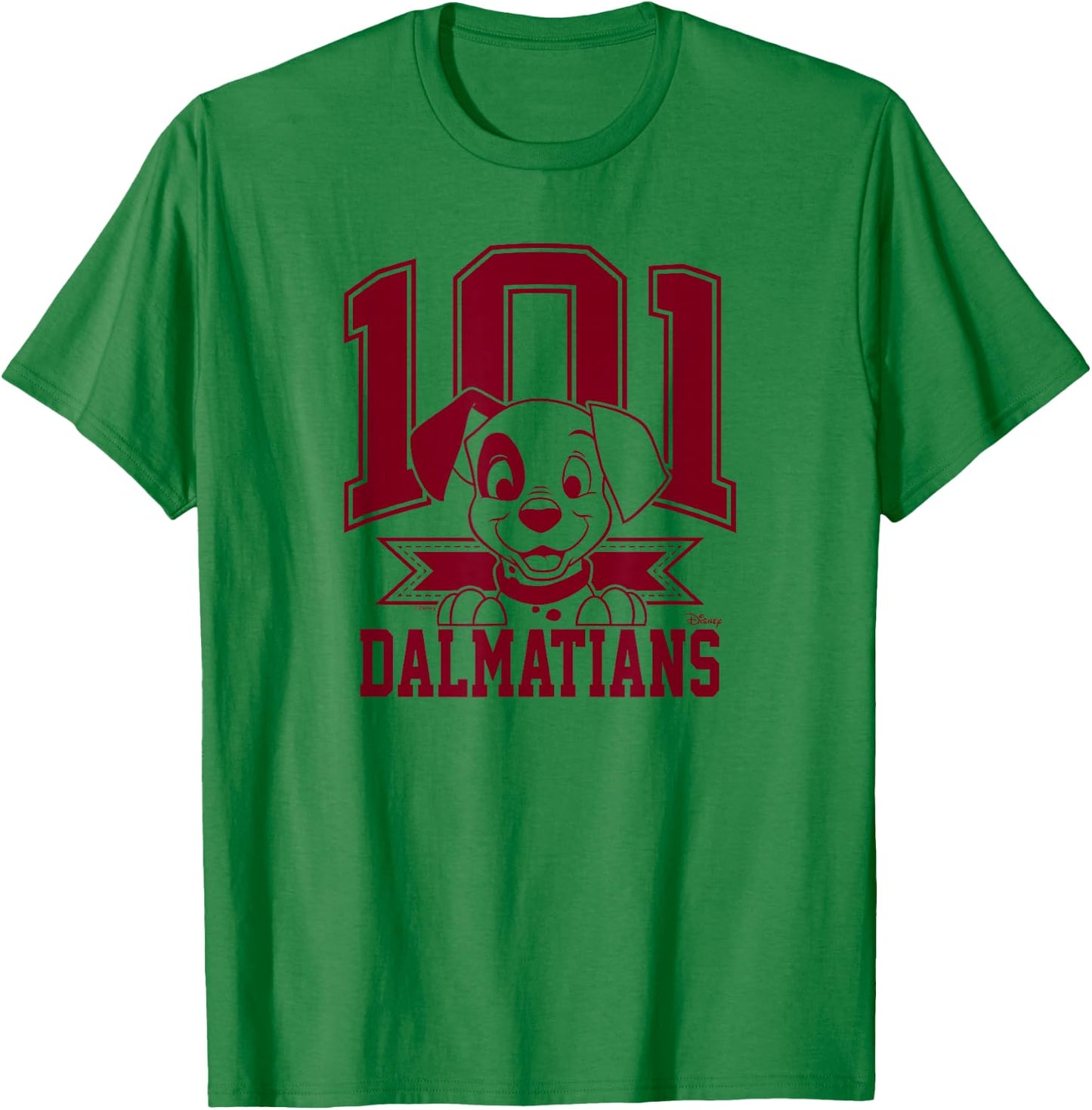101 Dalmatians - Spot Puppy Character Collegiate T-Shirt - T-Shirt | Irish Green