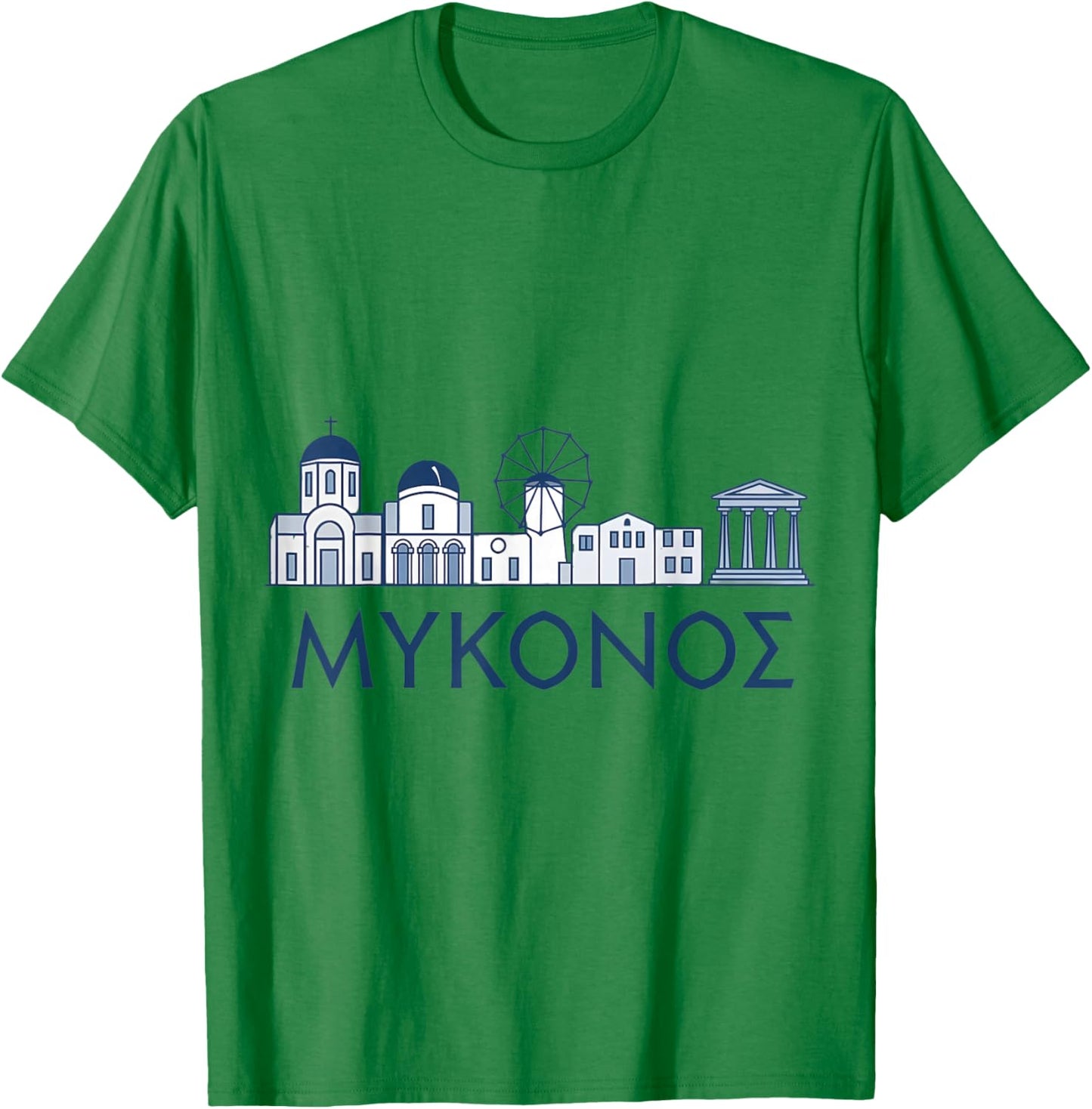 Mykonos Greek Island Greece Souvenir Scenic Scenery Hellas T-Shirt - T-Shirt | Irish Green
