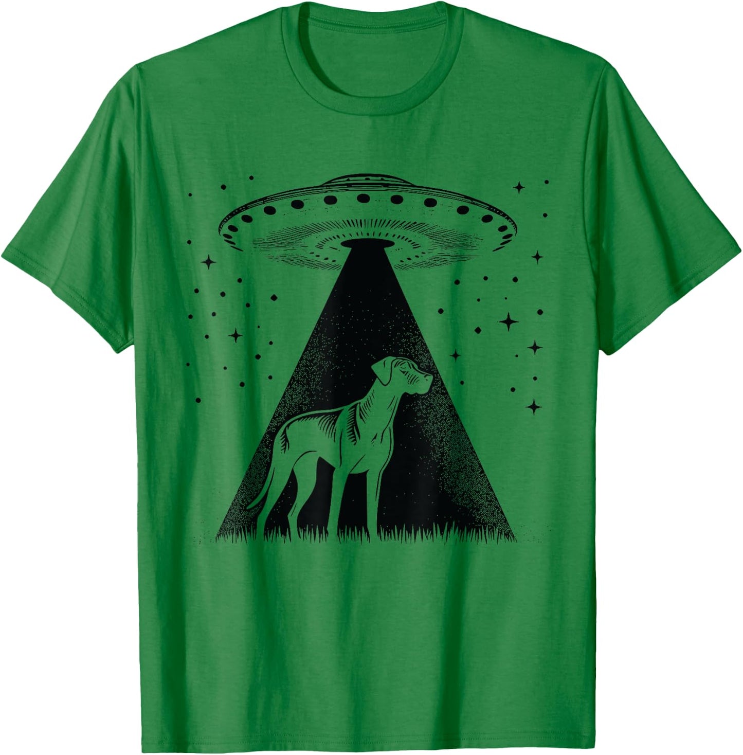 Rhodesian Ridgeback Mom Dad Dog - Funny Alien UFO T-Shirt - T-Shirt | Irish Green