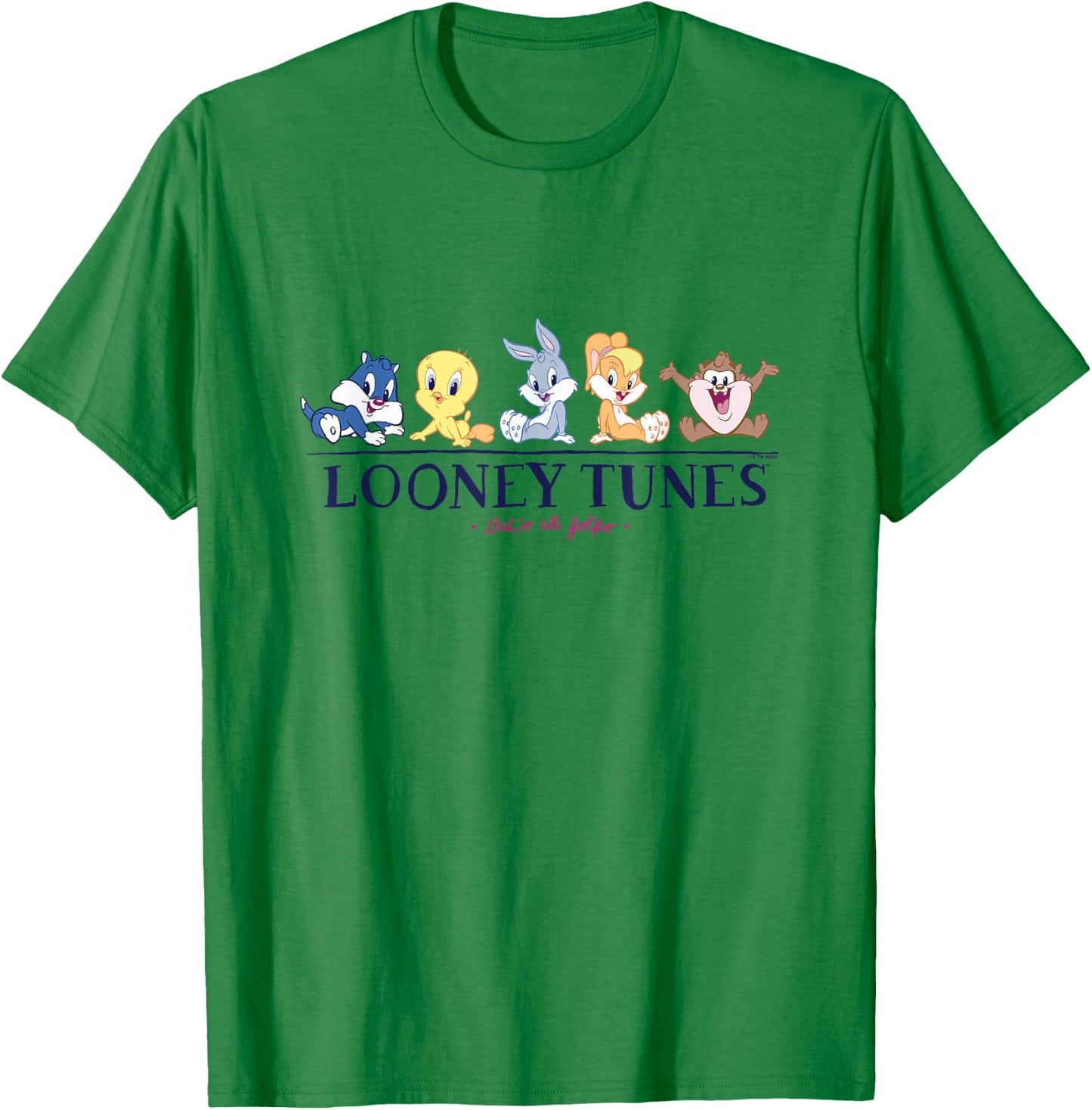 Looney Tunes Baby Looney Tunes That's All Folks Cute Lineup T-Shirt - T-Shirt | Irish Green