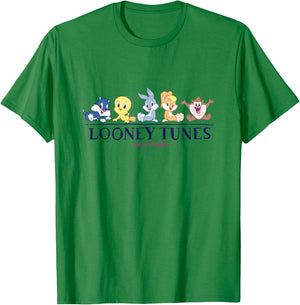 Looney Tunes Baby Looney Tunes That's All Folks Cute Lineup T-Shirt - T-Shirt | Irish Green