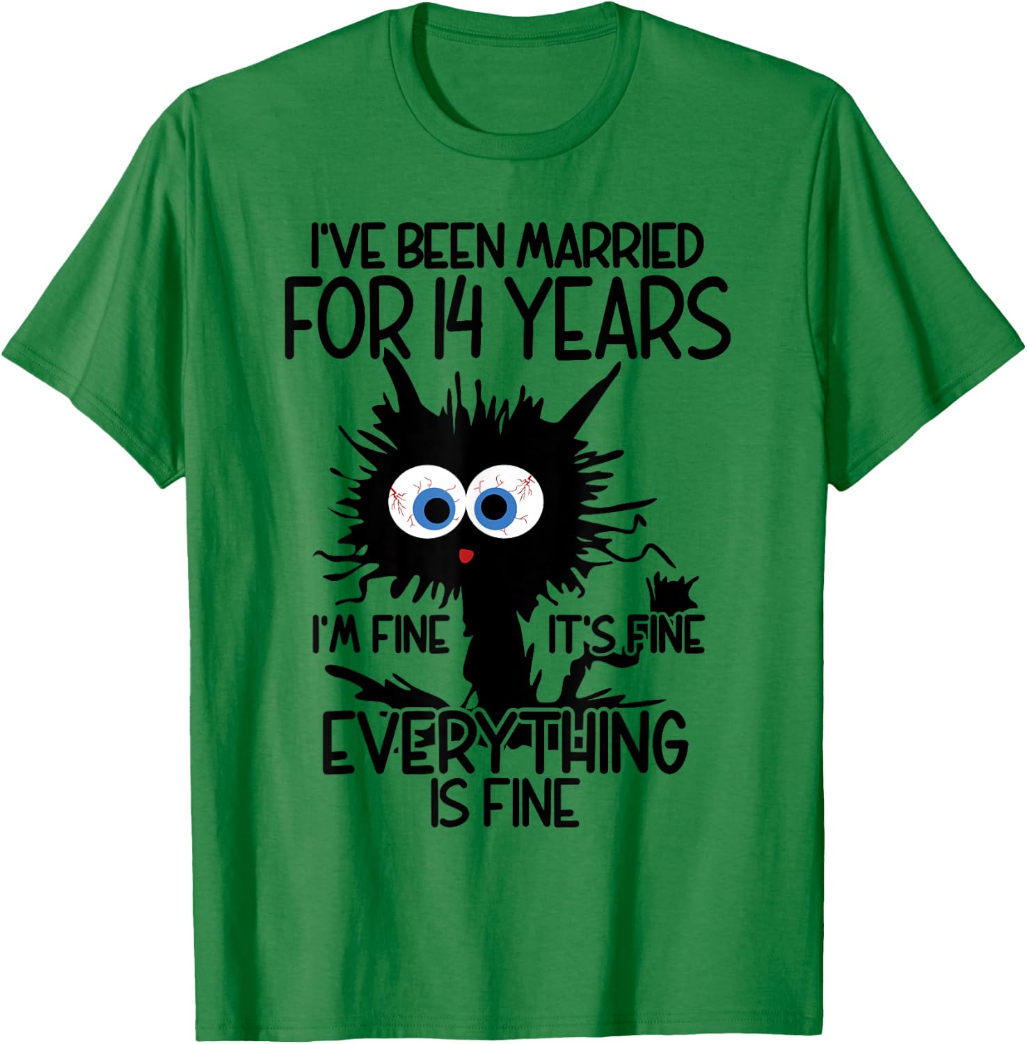 Ivory Wedding I've Been Married For 14 Years T-Shirt - T-Shirt | Irish Green