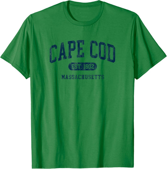 Cape Cod Est 1602 Massachusetts Retro Preppy Throwback T-Shirt - T-Shirt | Irish Green