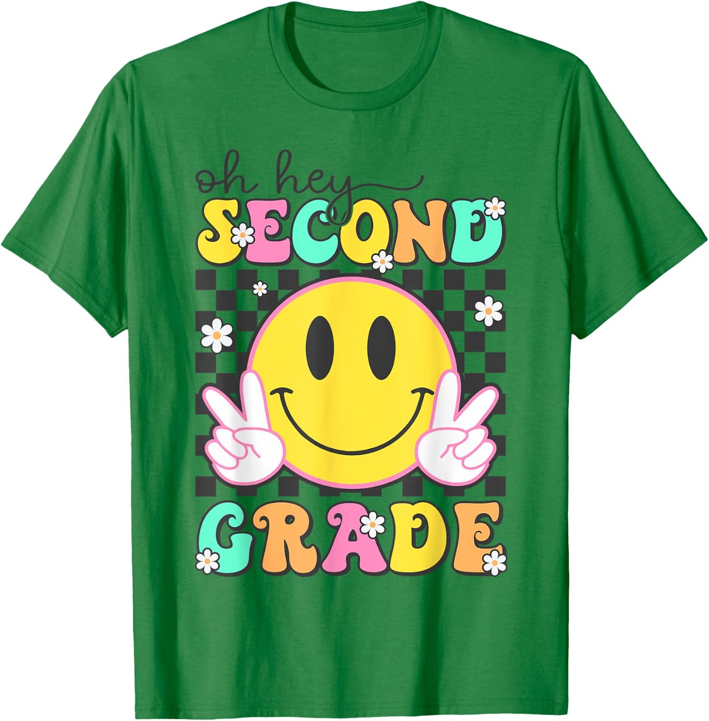 Oh Hey Second Grade Shirt Back To School Groovy 2nd Grade T-Shirt - T-Shirt | Irish Green