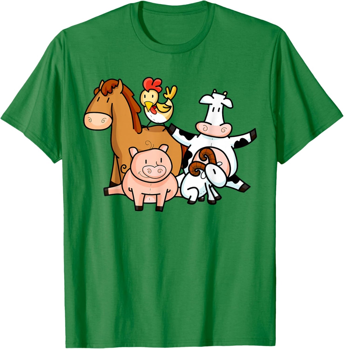 Farmer Animals Children Shirt | Cool Young Barn Animals Gift T-Shirt - T-Shirt | Irish Green
