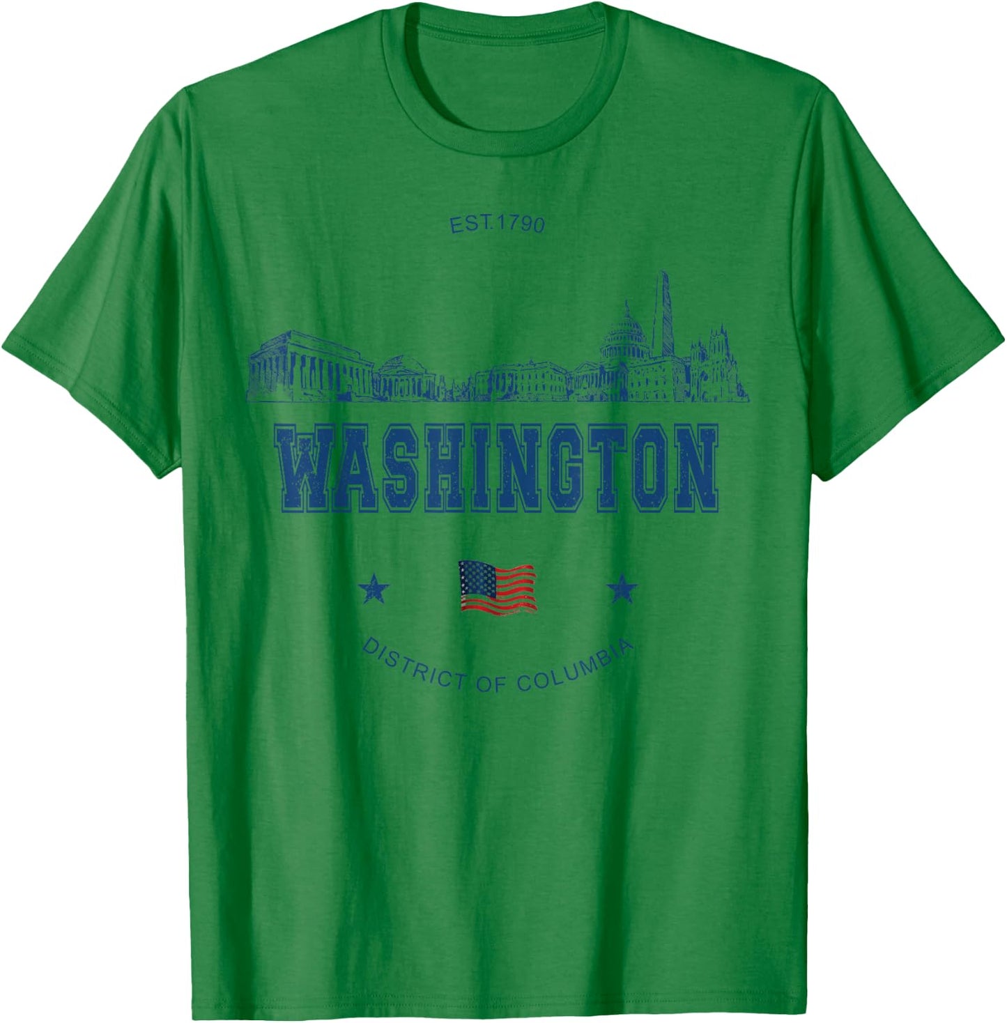 Washington DC Skyline Vintage T-Shirt - T-Shirt | Irish Green